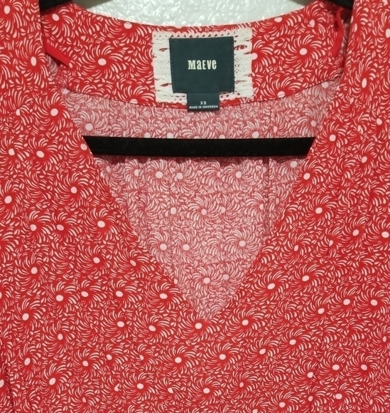 Anthropologie Maeve , Monaco long sleeve dress, color orange and white, … - Picture 6 of 6